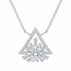 Sterling Silver Triangular Halo Necklace