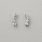 Sterling Silver Five-Stone Crawlers studs