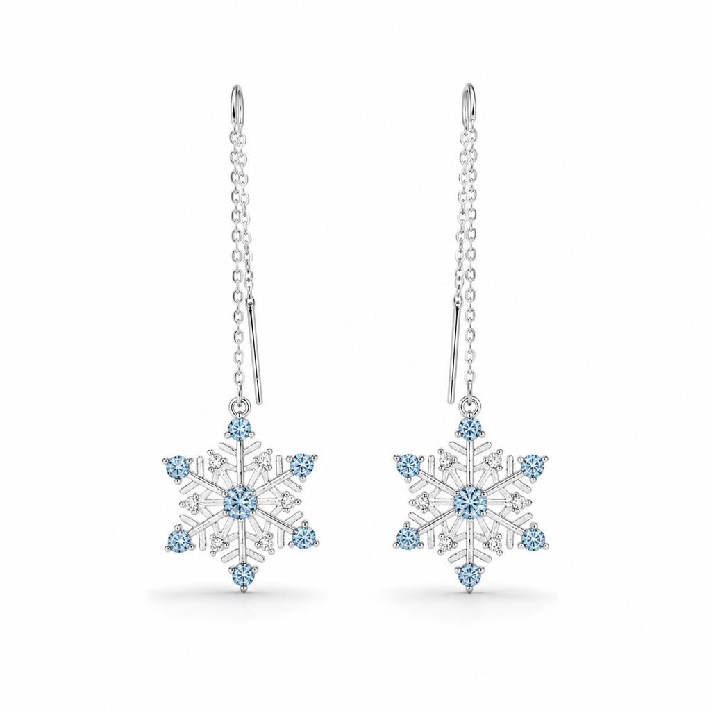 Snowflake Threader Earrings