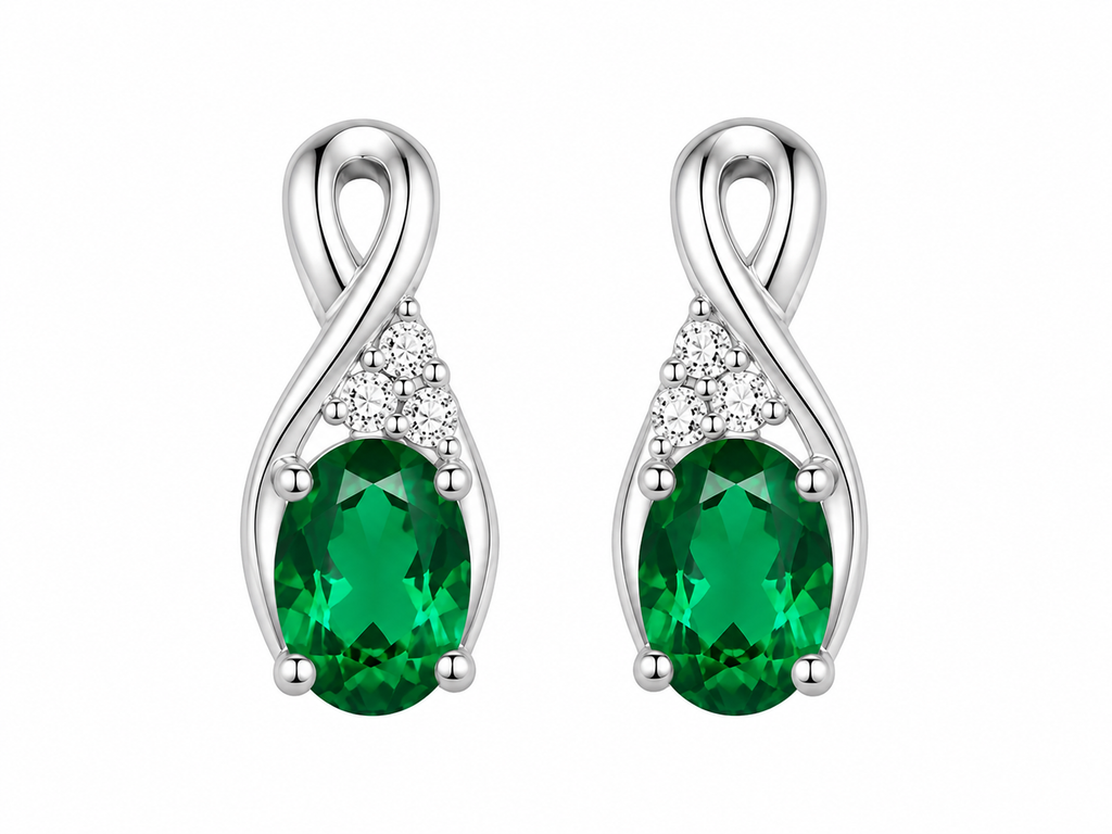 Oval Blue Green Zircon Jewelry Set