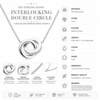 Sterling Silver Double Circle Pendant - Silver
