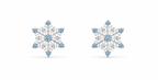 Snowflake Studs with Blue Accents