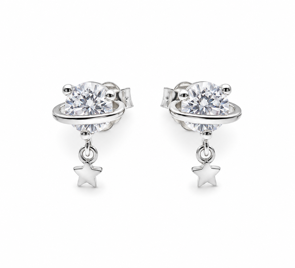 Heart-Cut Crystal Stud Earrings