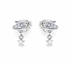 Heart-Cut Crystal Stud Earrings