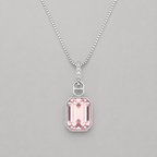 Minimalist Silver Emerald-Cut Pendant