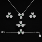 Three-Leaf Clover Jewelry Set Pavé-Set