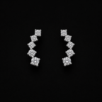 Sterling Silver Five-Stone Crawlers studs