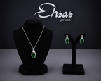 Oval Blue Green Zircon Jewelry Set
