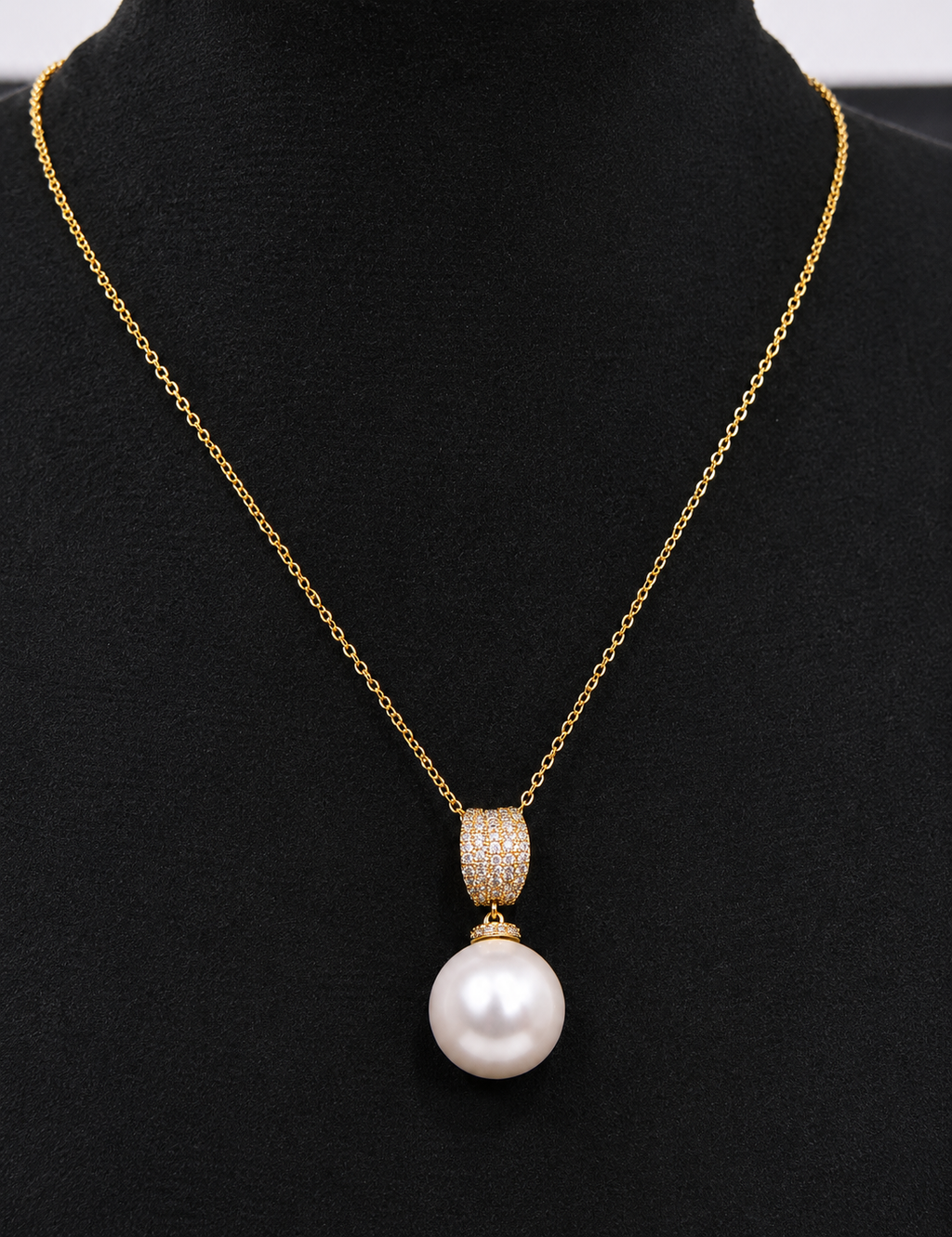 Radiant Gold-Toned Pearl Pendant