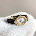 Scottie 9780 Women’s High-End Oval Watch – Elegant Leather Quartz Wristwatch for - Black and Gold