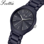 Scottie 9729 Women’s Simple Luxury Watch – Waterproof Stainless Steel Quartz with Blue Dial