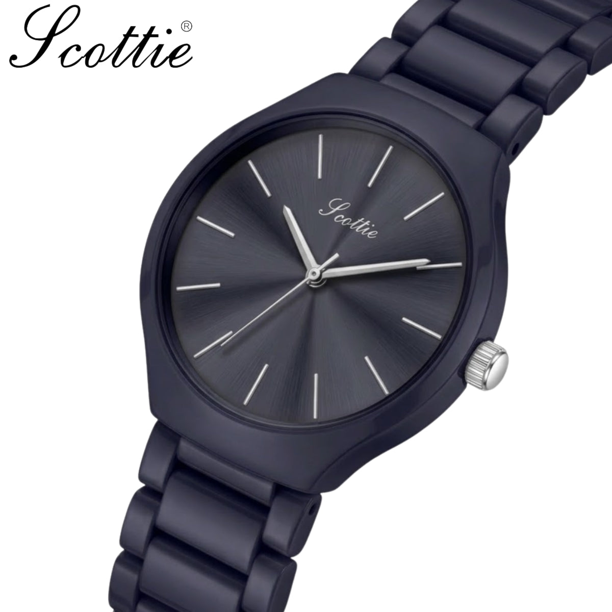 Scottie 9729 Women’s Simple Luxury Watch – Waterproof Stainless Steel Quartz with Blue Dial