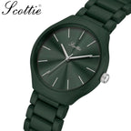 Scottie 9729 Women’s Simple Luxury Watch – Waterproof Stainless Steel Quartz with Green Dial