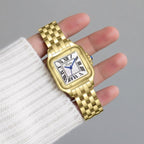 Scottie 9100 Women’s Square Watch – Luxury Stainless Steel Quartz with New Trendy Design Gold