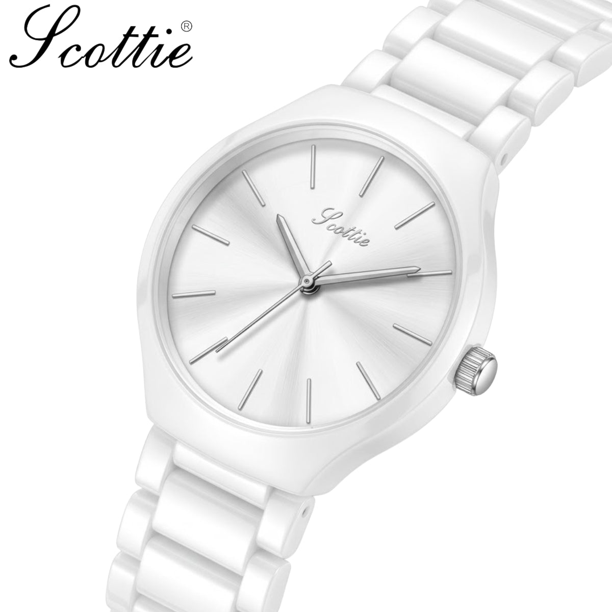 Scottie 9729 Women’s Simple Luxury Watch – Waterproof Stainless Steel Quartz with White Dial