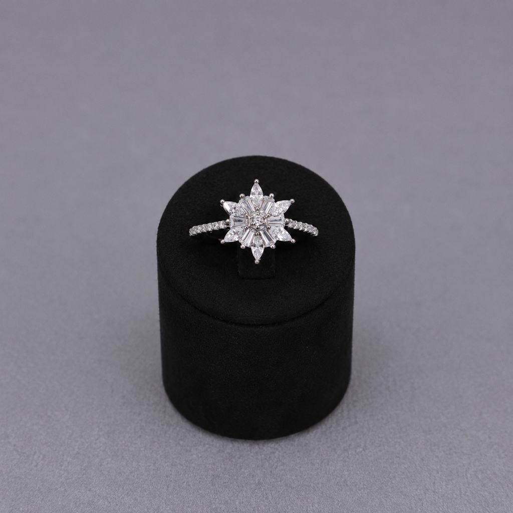 Snowflake Jewelry Set with Brilliant Sunburst
