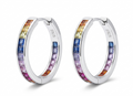 Silver Rainbow Hoop Earrings
