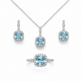 Ice-Blue Zircon Jewelry Set