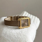 Scottie 9741 Women’s Luxury Square Watch – Waterproof Custom Quartz Wristwear with Leather Strap Gray