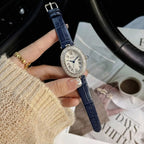 Scottie 9780 Women’s High-End Oval Watch – Elegant Leather Quartz Wristwatch for - Blue